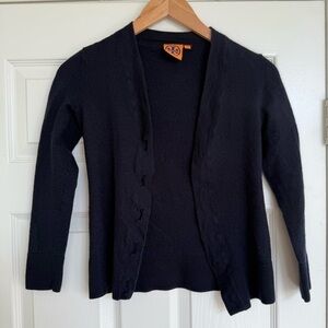 Tory Burch Wool Cardigan Navy Blue Sweater Size XS